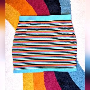 Retro Stripe Sweater Skirt Size XL